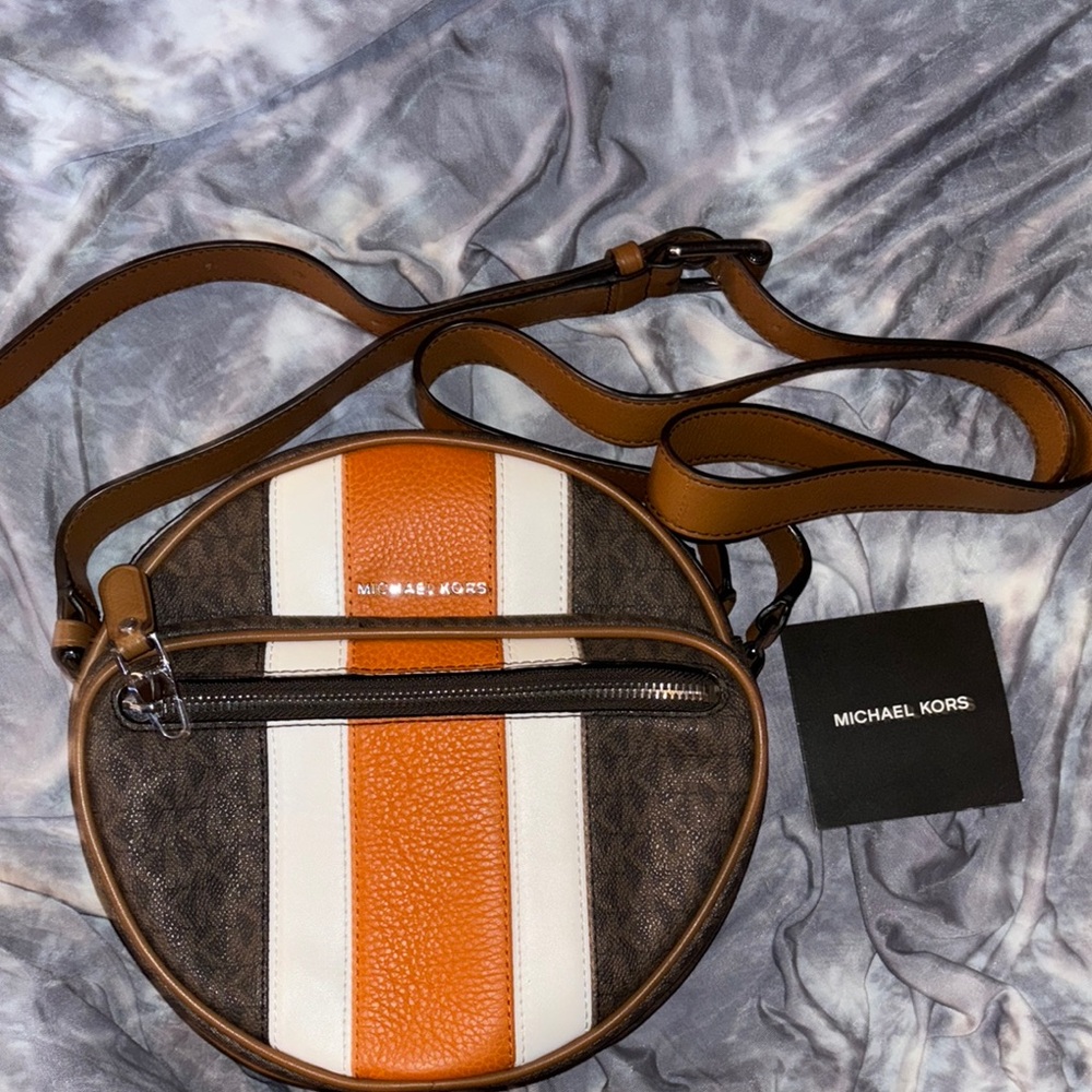 Michael Kors Brown and Orange Crossbody Bag